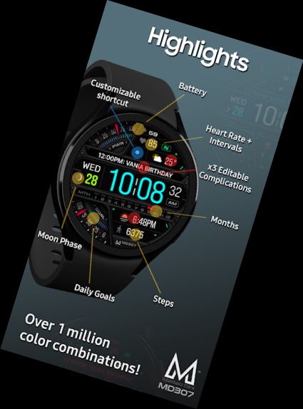 MD307 Digital watch face