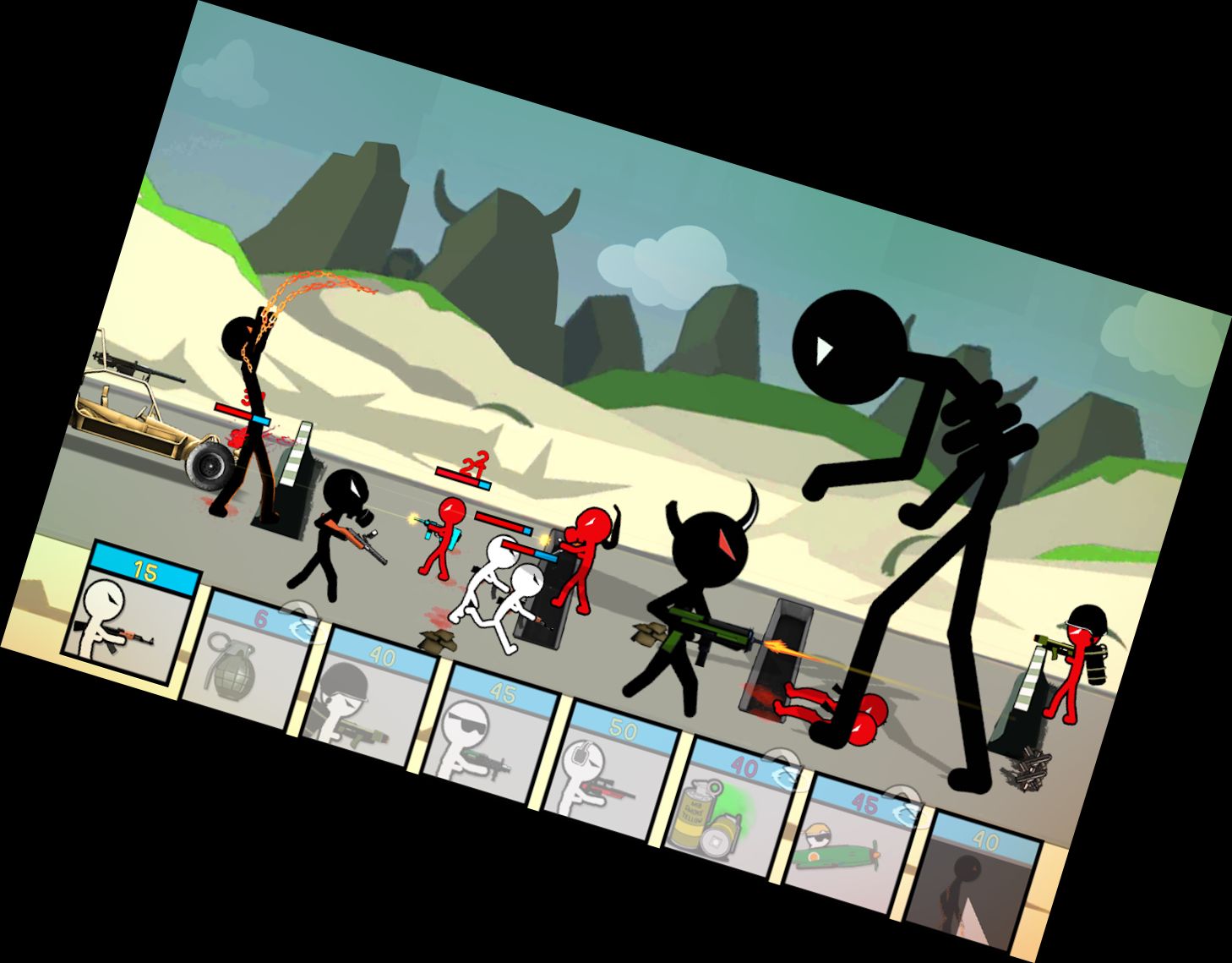 Человек-палочка в окоп