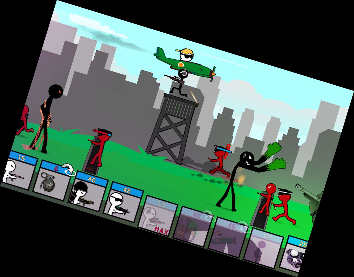 Человек-палочка в окоп