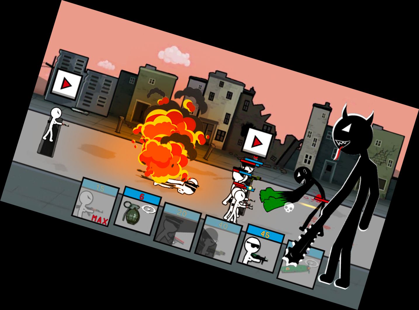 Человек-палочка в окоп