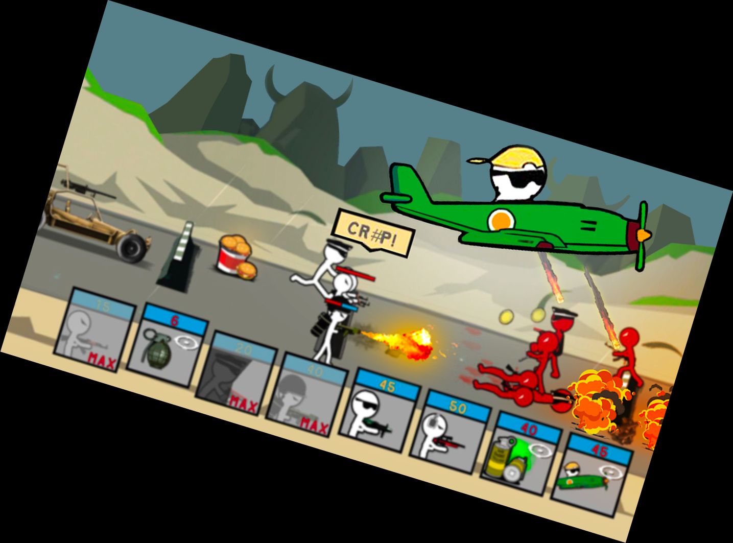 Человек-палочка в окоп