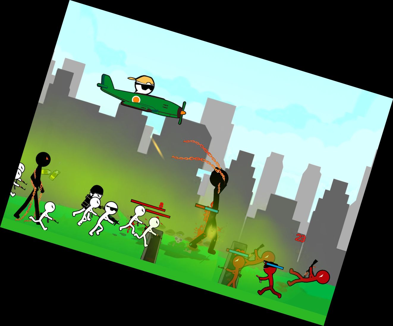 Человек-палочка в окоп