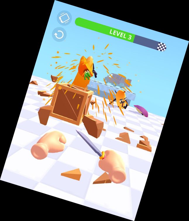 Treffender Tomate 3D - Messer