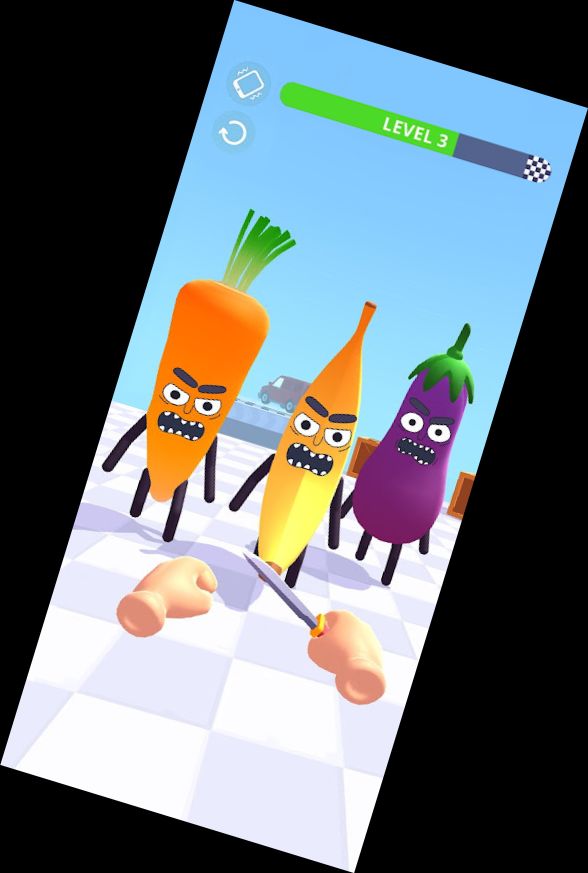 Treffender Tomate 3D - Messer