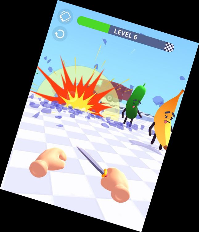 Treffender Tomate 3D - Messer