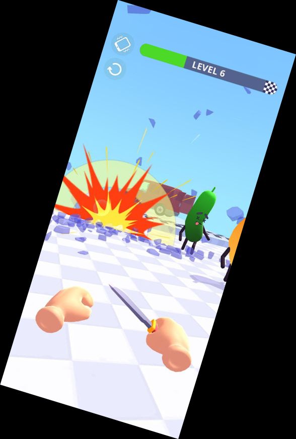 Treffender Tomate 3D - Messer