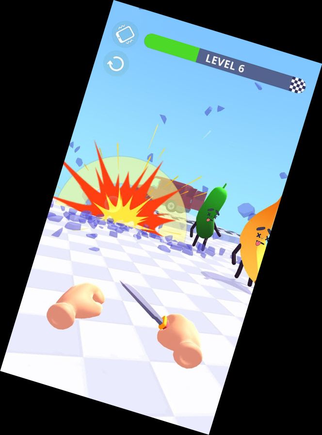 Treffender Tomate 3D - Messer