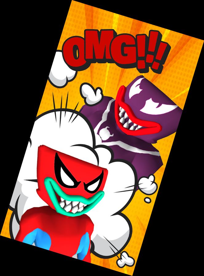 Superhelden-Monster-Farbschlacht