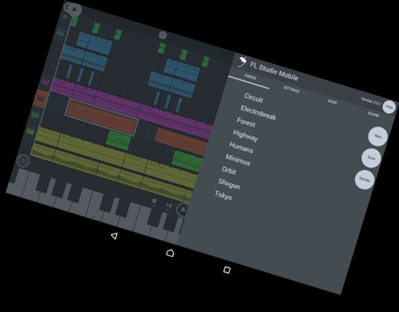 FL STUDIO MOBILE wird in deutscher Sprache als "FL STUDIO MOBILE" bezeichnet, aber eine mögliche Übersetzung wäre "FL Studio Mobile".