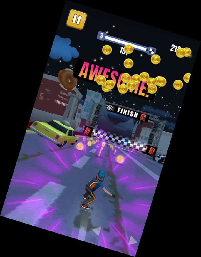 Fehlerhafter Skateboarder Straßenren