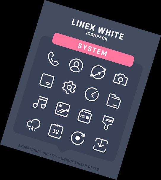 LineX Weißes Icon-Paket