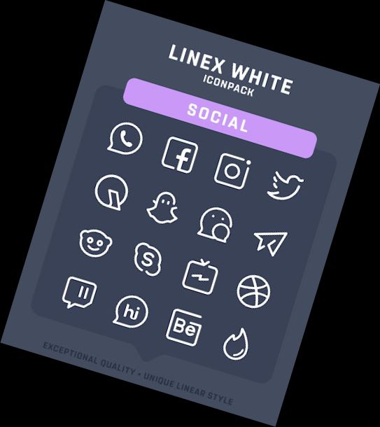 LineX Weißes Icon-Paket