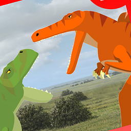 T-Rex kämpft gegen Spinos