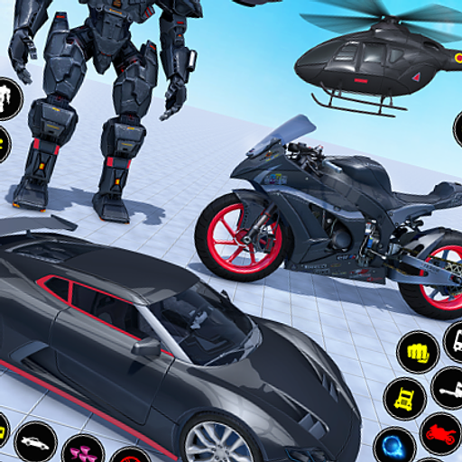 3D Robot Helicopter Car Simulator Game