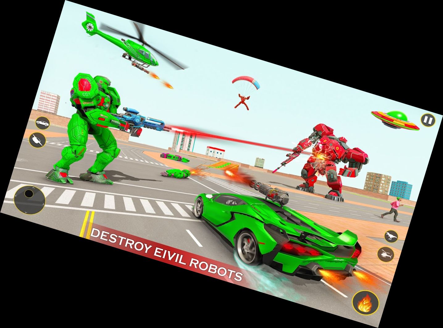 Hubschrauber Roboter Auto Spiel 3