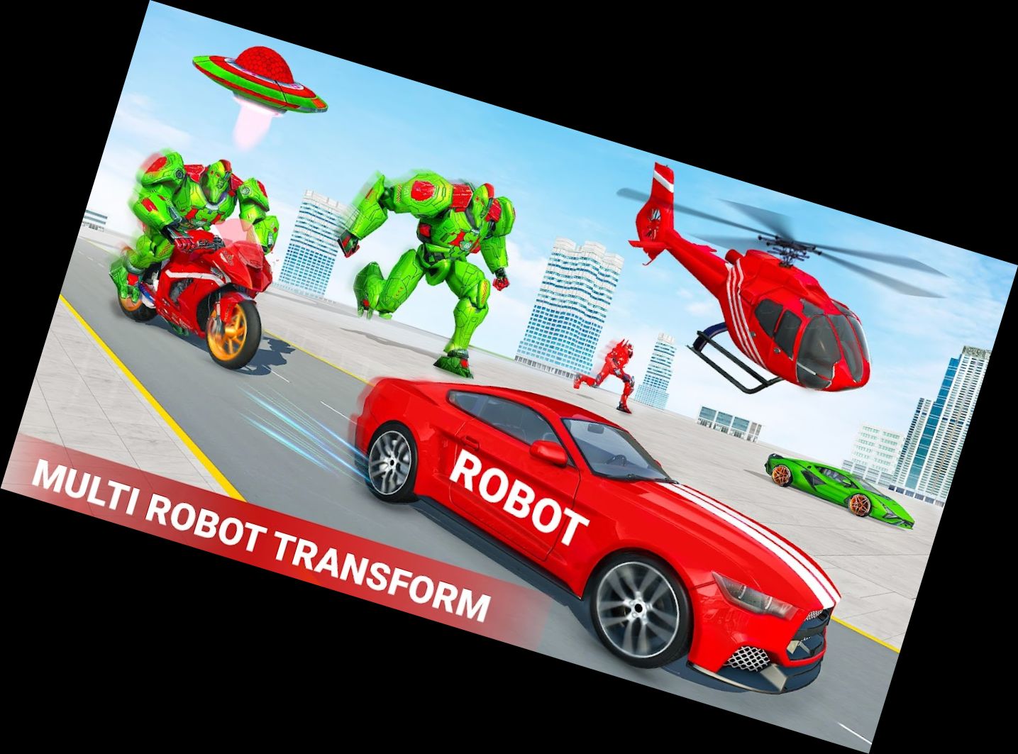 3D Robot Helicopter Car Simulator Game