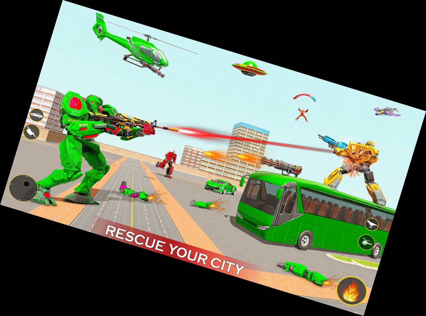 Hubschrauber Roboter Auto Spiel 3