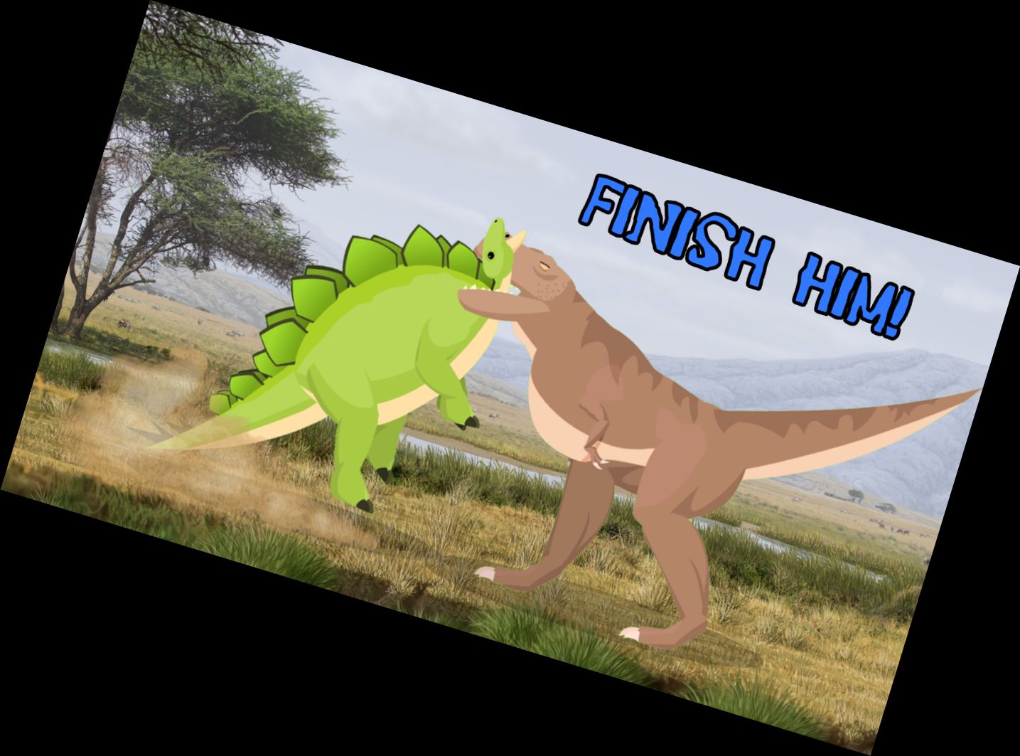 T-Rex bekämpft Stegos