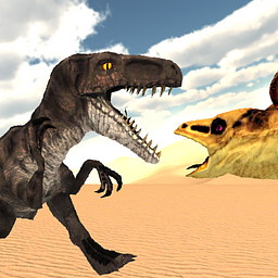 Starving Predator Desert Dinosaur Chase