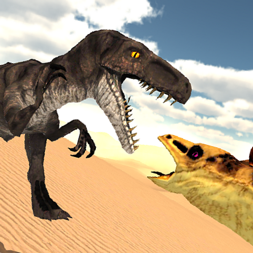 Starving Predator Desert Dinosaur Chase