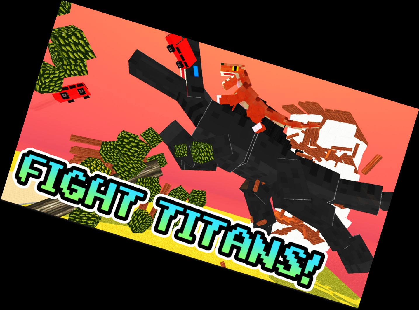 Blocky Titan Riesenkampf Angriff