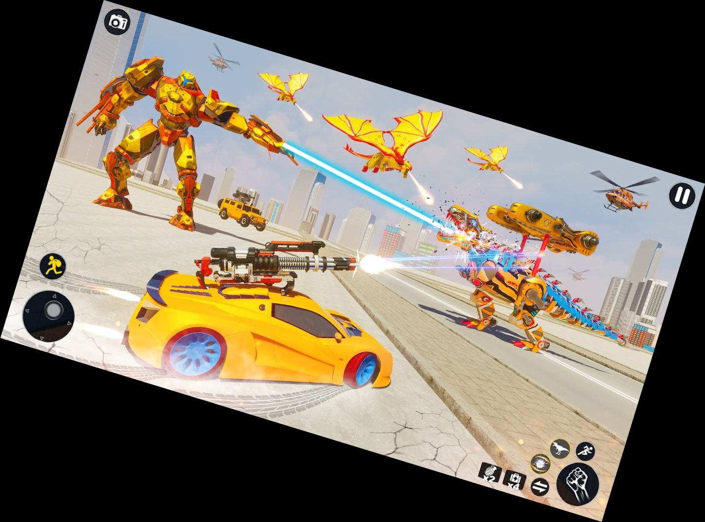 Fliegendes Dino-Roboterauto-S