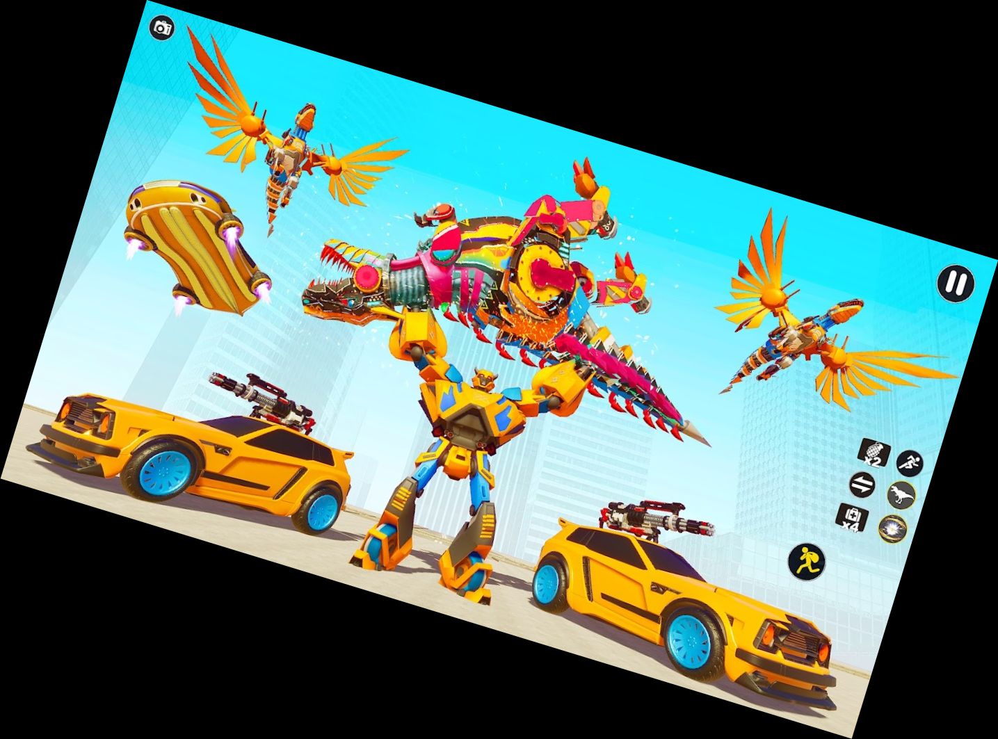 Juegos de Coche Robot Dino Volador