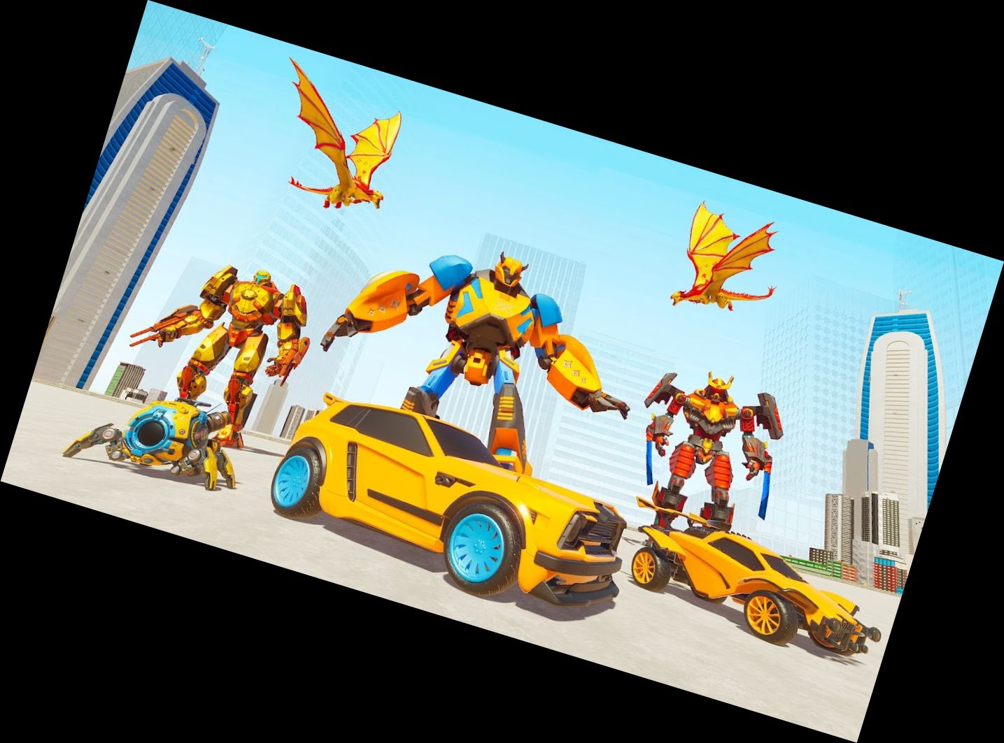 Fliegendes Dino-Roboterauto-S