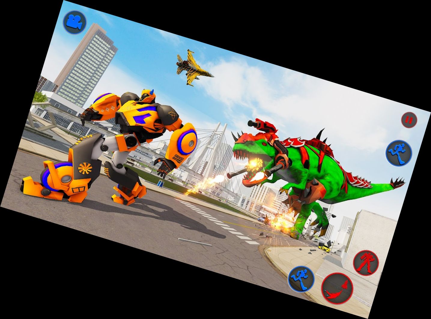 Fliegendes Dino-Roboterauto-S