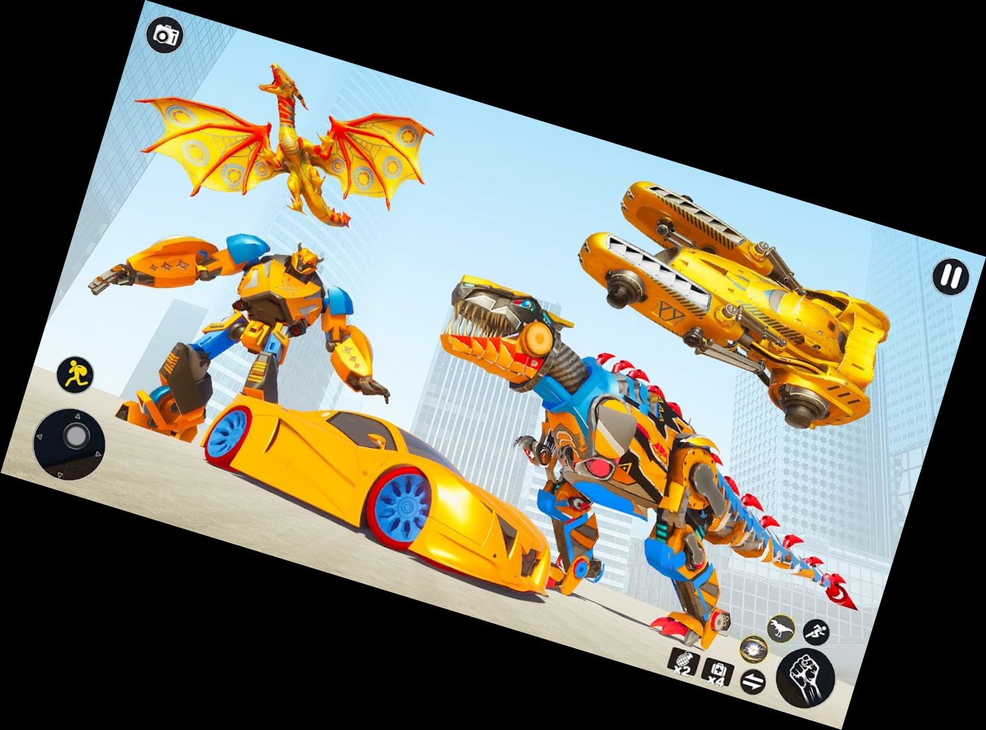 Juegos de Coche Robot Dino Volador