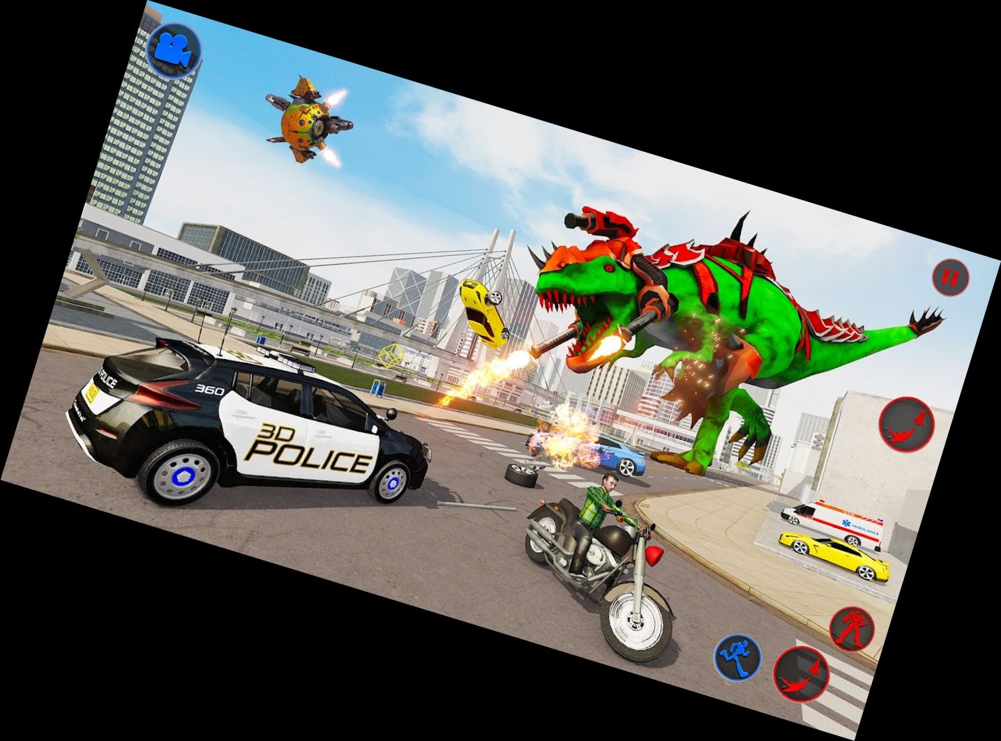 Fliegendes Dino-Roboterauto-S