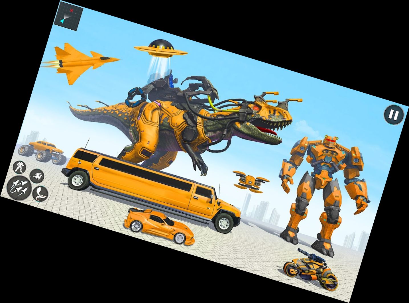 Fliegendes Dino-Roboterauto-S