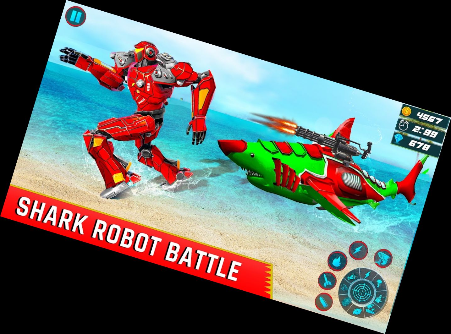 Robot Shark Transforming Car Game