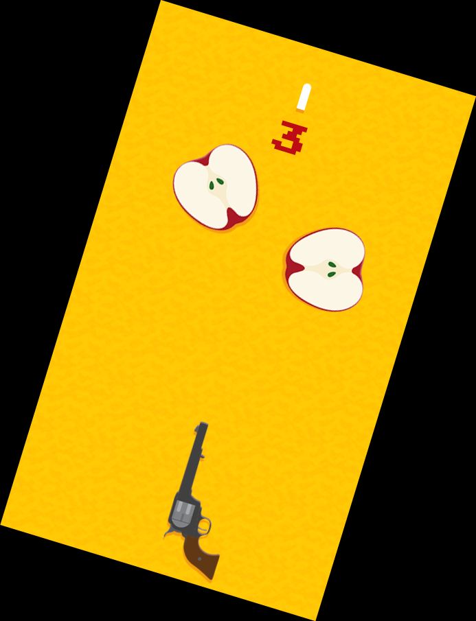 Apfel-Schütze-Spiel Revolver