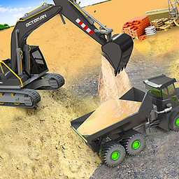 Sand-Lkw-Bagger-Spiele-Simulation