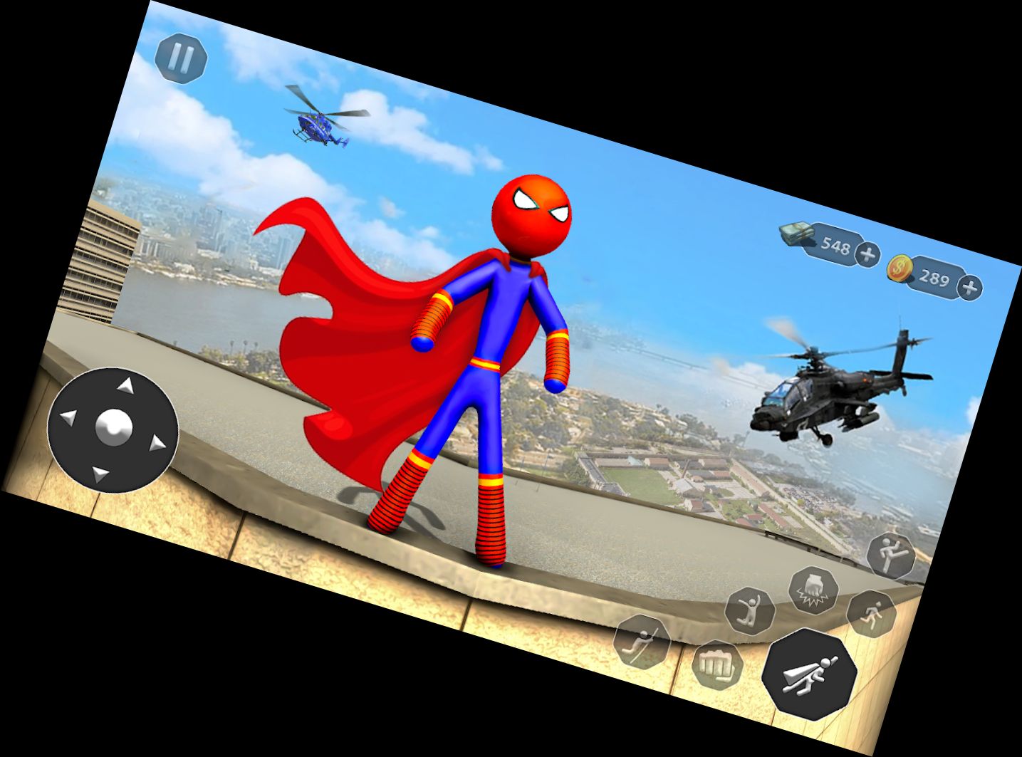 Stick Seil Held Superhelden Spiel