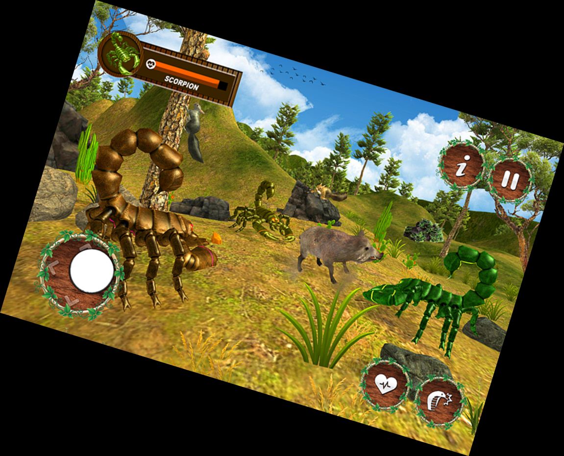 Skorpion-Familie-Dschungel-Spiel