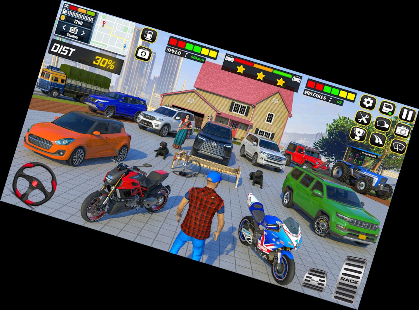 Indischer Auto-Motorrad-Simulator-Spiel