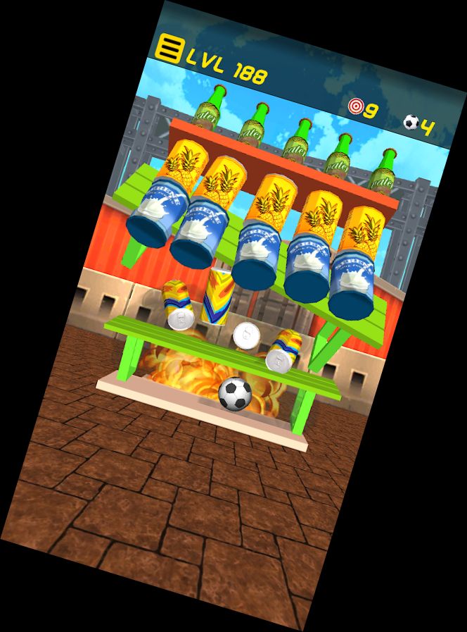 Fußball-Knockout: Ball & Dosen