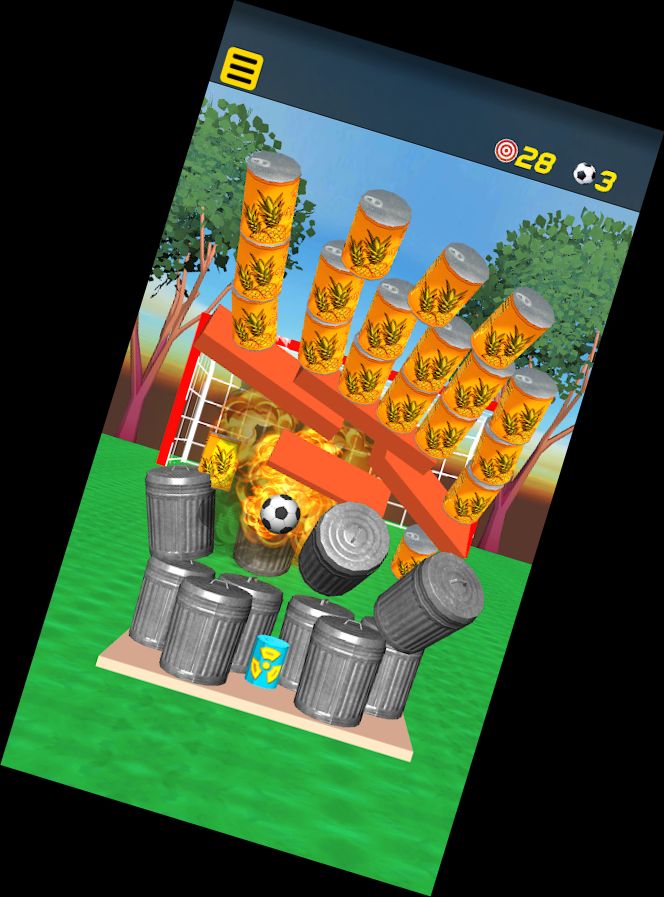 Fußball-Knockout: Ball & Dosen