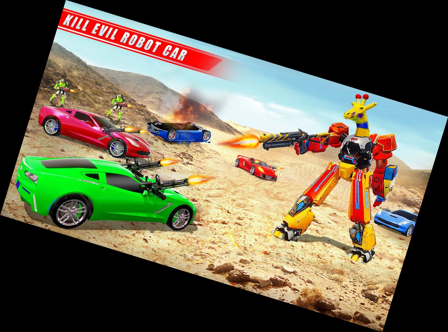 Giraffen-Roboter-Auto-Verwand