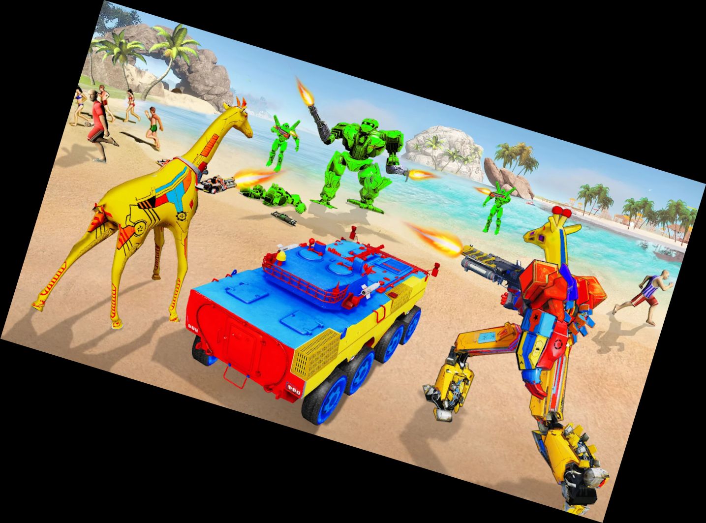 Giraffen-Roboter-Auto-Verwand