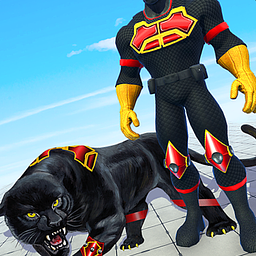 Schwarzer Fliegender Panther Superheld