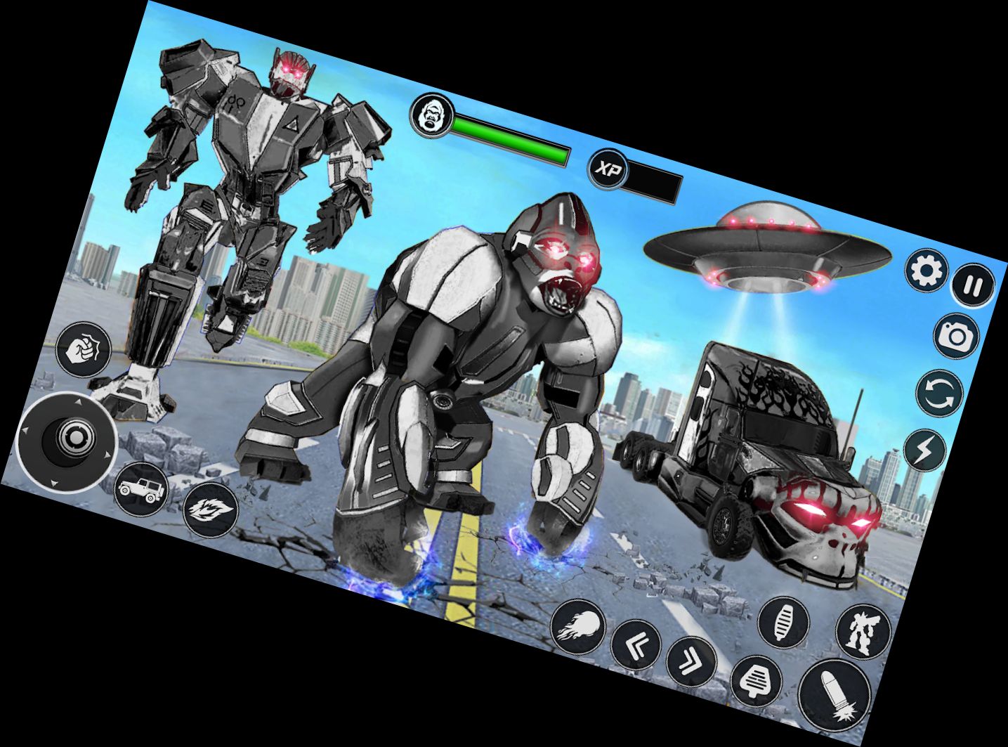 Wütender Gorilla Roboter LKW Spiel