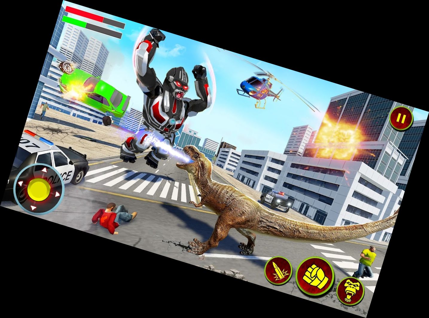 Wütender Gorilla Roboter LKW Spiel