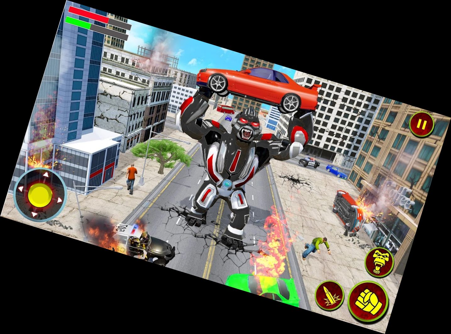 Wütender Gorilla Roboter LKW Spiel