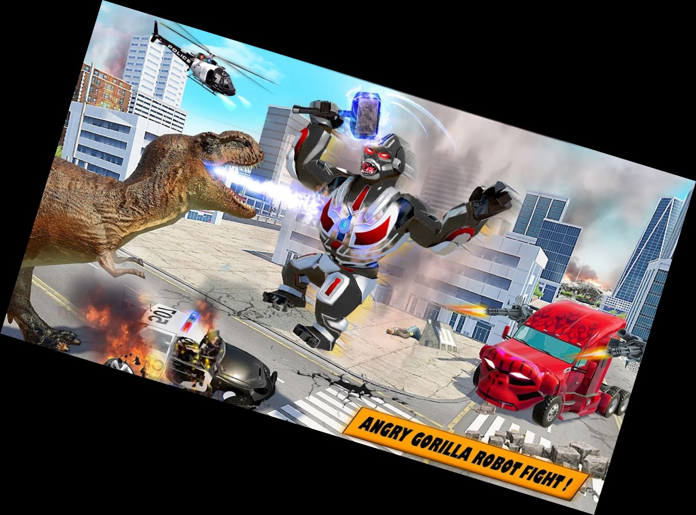 Wütender Gorilla Roboter LKW Spiel