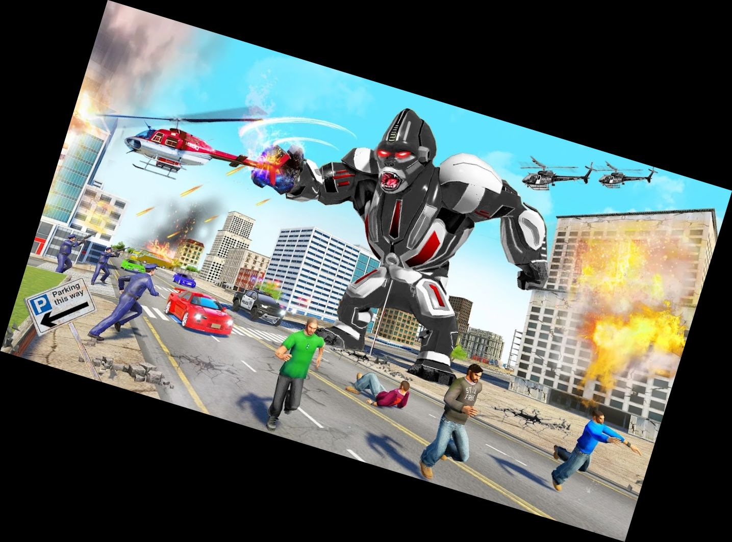 Wütender Gorilla Roboter LKW Spiel