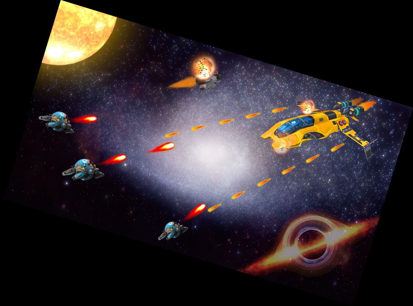 Weltraum-Schießen: Flugzeug-Spiel