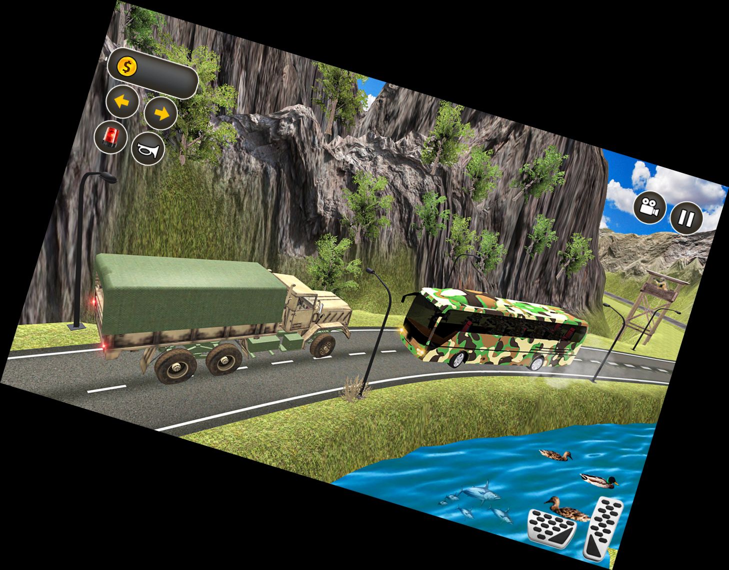 Juegos de autobús del ejército 3D